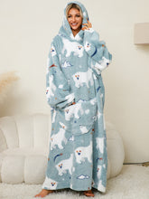 Load image into Gallery viewer, Fuzzy Pocketed Long Sleeve Hooded Lounge Dress