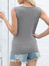 Load image into Gallery viewer, Cutout Twisted Round Neck Tank