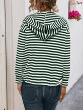 Load image into Gallery viewer, Drawstring Striped Long Sleeve Hoodie