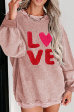 Load image into Gallery viewer, Valentine’s Day LOVE Round Neck Long Sleeve Sweatshirt