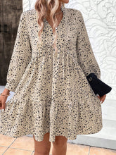 Load image into Gallery viewer, Tied Printed Long Sleeve Mini Dress