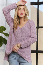 Load image into Gallery viewer, ADORA High-Low Side Slit V-Neck Sweater