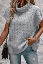 Load image into Gallery viewer, Cable Knit Turtleneck Short Sleeve Sweater