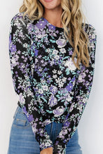 Load image into Gallery viewer, Floral Round Neck Long Sleeve T-Shirt