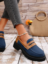 Load image into Gallery viewer, Contrast Suede Platform Loafers