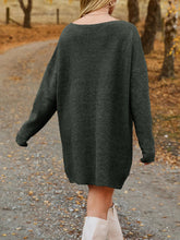 Load image into Gallery viewer, V-Neck Dropped Shoulder Sweater Dress