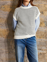 Load image into Gallery viewer, Round Neck Striped Sweater Vest