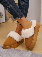 Load image into Gallery viewer, Faux Fur Round Toe Platform Slippers