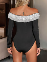 Load image into Gallery viewer, Perfee Sequin Ruffled Off-Shoulder Long Sleeve Bodysuit