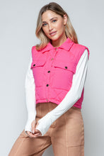 Load image into Gallery viewer, Snobbish Snap Down Quilted Crop Vest