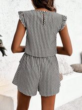 Load image into Gallery viewer, Printed Round Neck Top and Layered Shorts Set