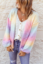 Load image into Gallery viewer, Gradient Open Front Drop Shoulder Cardigan