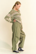 Load image into Gallery viewer, Davi &amp; Dani Contrast Striped Crochet Drop Shoulder Knit Cover Up