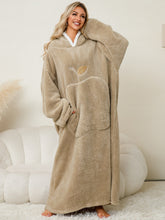 Load image into Gallery viewer, Pocketed Contrast Long Sleeve Hooded Lounge Dress