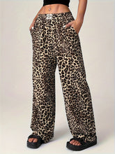 Load image into Gallery viewer, Leopard Wide Leg Pants with Pockets