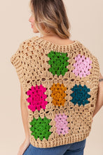 Load image into Gallery viewer, BiBi Granny Square Openwork Sweater Vest