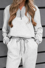 Load image into Gallery viewer, Quarter Zip Long Sleeve Top and Drawstring Pants Set