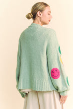 Load image into Gallery viewer, Davi &amp; Dani Fuzzy Smile Open Front Long Sleeve Cardigan