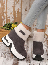 Load image into Gallery viewer, Faux Fur Round Toe Platform Boots