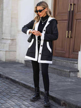 Load image into Gallery viewer, Contrast Button Up Hooded Coat