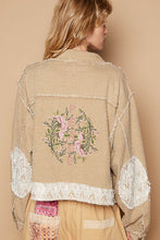 Load image into Gallery viewer, POL Crochet Patch Embroidered Button Up Jacket