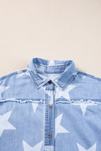 Load image into Gallery viewer, Raw Hem Star Short Sleeve Denim Dress