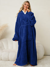 Load image into Gallery viewer, Pocketed Contrast Long Sleeve Hooded Lounge Dress