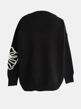 Load image into Gallery viewer, Flower Round Neck Long Sleeve Sweater