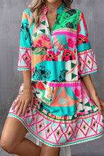 Load image into Gallery viewer, Printed Surplice Half Sleeve Mini Dress