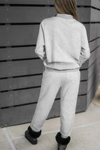 Load image into Gallery viewer, Quarter Zip Long Sleeve Top and Drawstring Pants Set