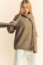 Load image into Gallery viewer, Davi &amp; Dani V-Neck Dropped Shoulder Sweater with Scarf