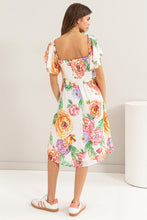 Load image into Gallery viewer, HYFVE Floral Flutter Sleeve Smocked Dress