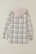 Load image into Gallery viewer, Plaid Removable Hood Button Up Shacket