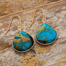 Load image into Gallery viewer, 18K Gold-Plated Natural Stone Earrings