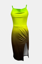 Load image into Gallery viewer, Slit Ruched Gradient Cami Dress