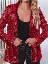 Load image into Gallery viewer, Sequin Lapel Collar Long Sleeve Blazer