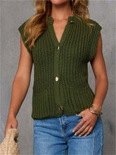 Load image into Gallery viewer, Button Down Sweater Vest with Pockets