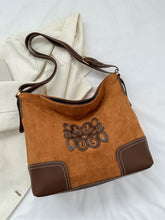 Load image into Gallery viewer, Suede Patch Adjustable Strap Tote Bag