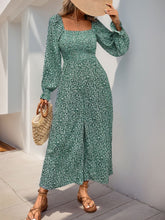 Load image into Gallery viewer, Perfee Smocked Printed Long Sleeve Wide Leg Jumpsuit