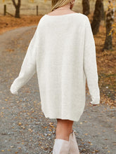 Load image into Gallery viewer, V-Neck Dropped Shoulder Sweater Dress