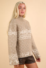 Load image into Gallery viewer, VERY J Christmas Element Mock Neck Long Sleeve Sweater