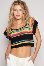 Load image into Gallery viewer, POL Openwork Ethnic Pattern Square Neck Cropped Knit Top