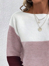 Load image into Gallery viewer, Color Block Boat Neck Sweater