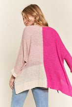 Load image into Gallery viewer, ADORA Side Slit Color Block Long Sleeve Sweater