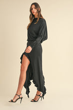 Load image into Gallery viewer, Mable Backless Asymmetric Ruffle Hem Dress