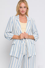 Load image into Gallery viewer, Love Tree Linen Woven Striped Blazer