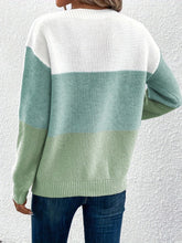 Load image into Gallery viewer, Color Block Boat Neck Sweater