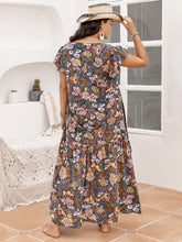 Load image into Gallery viewer, Plus Size Ruffled Printed Cap Sleeve Dress