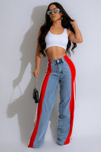 Load image into Gallery viewer, Contrast Side Striped Wide Leg Jeans