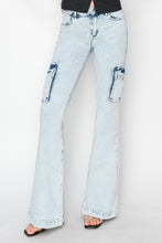 Load image into Gallery viewer, RISEN Full Size High Rise Cargo Flare Jeans